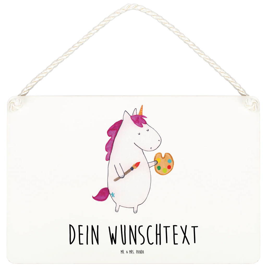 Personalisiertes Deko Schild Einhorn Künstler Dekoschild, Deko Schild, Schild, Tür Schild, Türschild, Holzschild, Wandschild, Wanddeko, Einhorn, Einhörner, Einhorn Deko, Pegasus, Unicorn, Englisch, Künstler, Artist, Malen, Zeichnen, Welt, Farbe, Stift, Pinsel, Geschenk, Maler