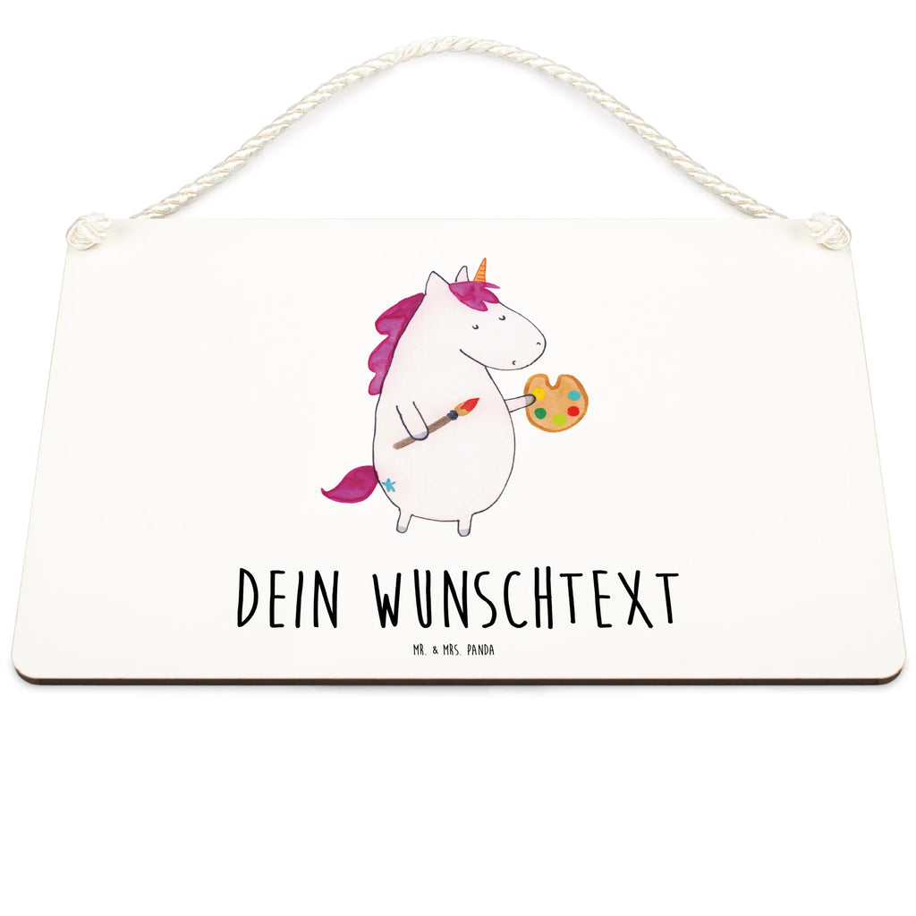 Personalisiertes Deko Schild Einhorn Künstler Dekoschild, Deko Schild, Schild, Tür Schild, Türschild, Holzschild, Wandschild, Wanddeko, Einhorn, Einhörner, Einhorn Deko, Pegasus, Unicorn, Englisch, Künstler, Artist, Malen, Zeichnen, Welt, Farbe, Stift, Pinsel, Geschenk, Maler