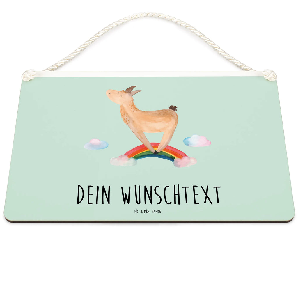 Personalisiertes Deko Schild Lama Regenbogen Dekoschild, Deko Schild, Schild, Tür Schild, Türschild, Holzschild, Wandschild, Wanddeko, Lama, Alpaka, Lamas, Regenbogen, Haters gonna hate, Haters, Selbstständig, Außenseiter, Schule, Abi, Hobby, Wolkenland, Freiheit