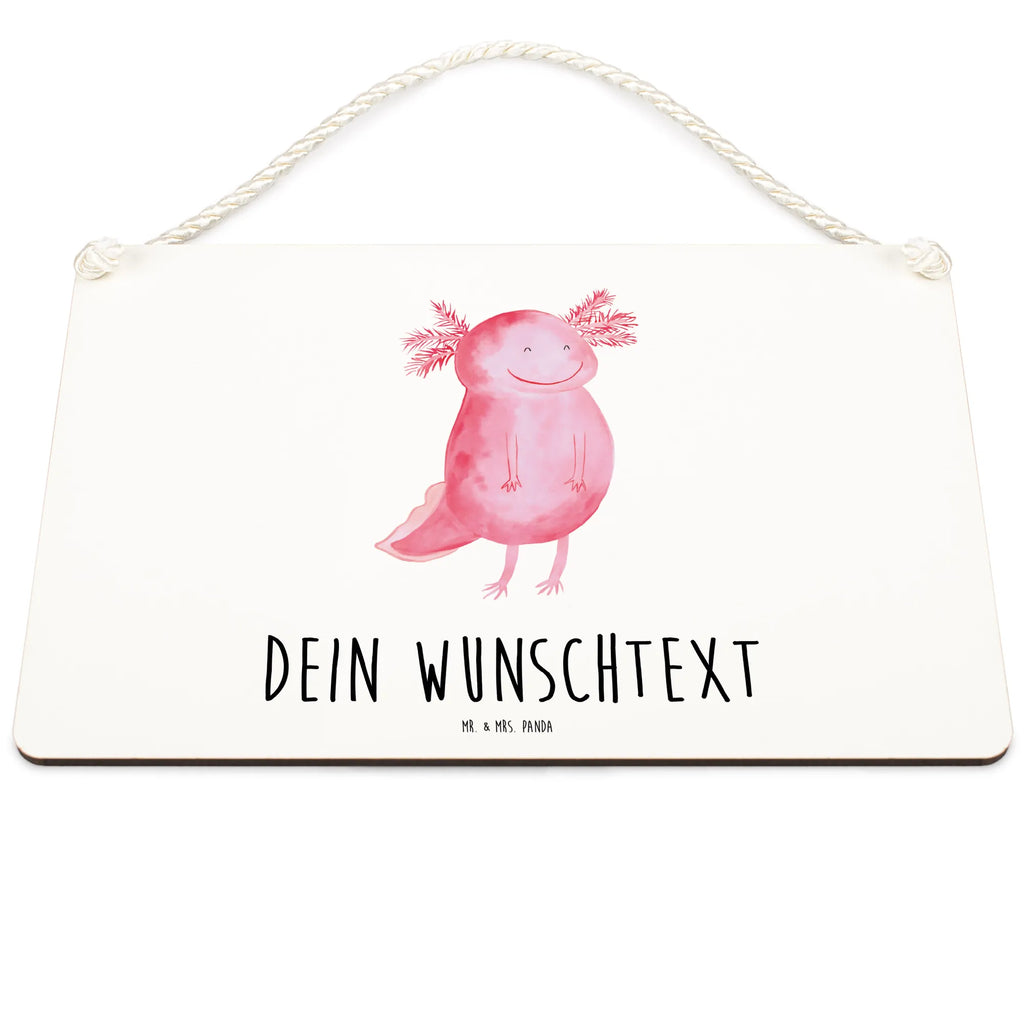 Personalisiertes Deko Schild Axolotl glücklich Dekoschild, Deko Schild, Schild, Tür Schild, Türschild, Holzschild, Wandschild, Wanddeko, Axolotl, Molch, Axolot, Schwanzlurch, Lurch, Lurche, Motivation, gute Laune