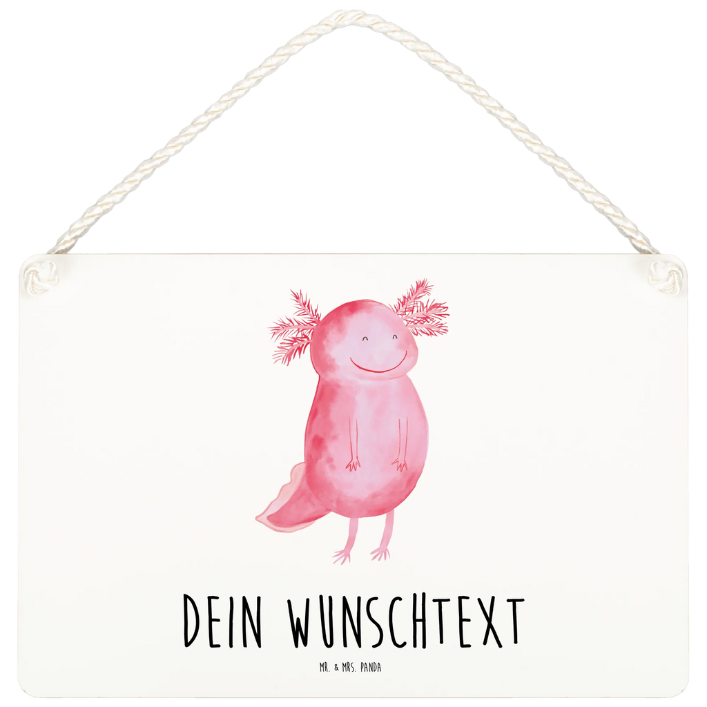 Personalisiertes Deko Schild Axolotl glücklich Dekoschild, Deko Schild, Schild, Tür Schild, Türschild, Holzschild, Wandschild, Wanddeko, Axolotl, Molch, Axolot, Schwanzlurch, Lurch, Lurche, Motivation, gute Laune