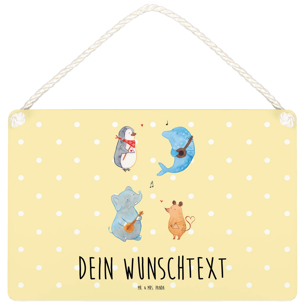 Personalisiertes Deko Schild Big Band Dekoschild, Deko Schild, Schild, Tür Schild, Türschild, Holzschild, Wandschild, Wanddeko, Tiermotive, Gute Laune, lustige Sprüche, Tiere, Hund, Pinguin, Maus, Elefant, Delfin, Gitarre, Band, Triangel, Musikanten, Musik