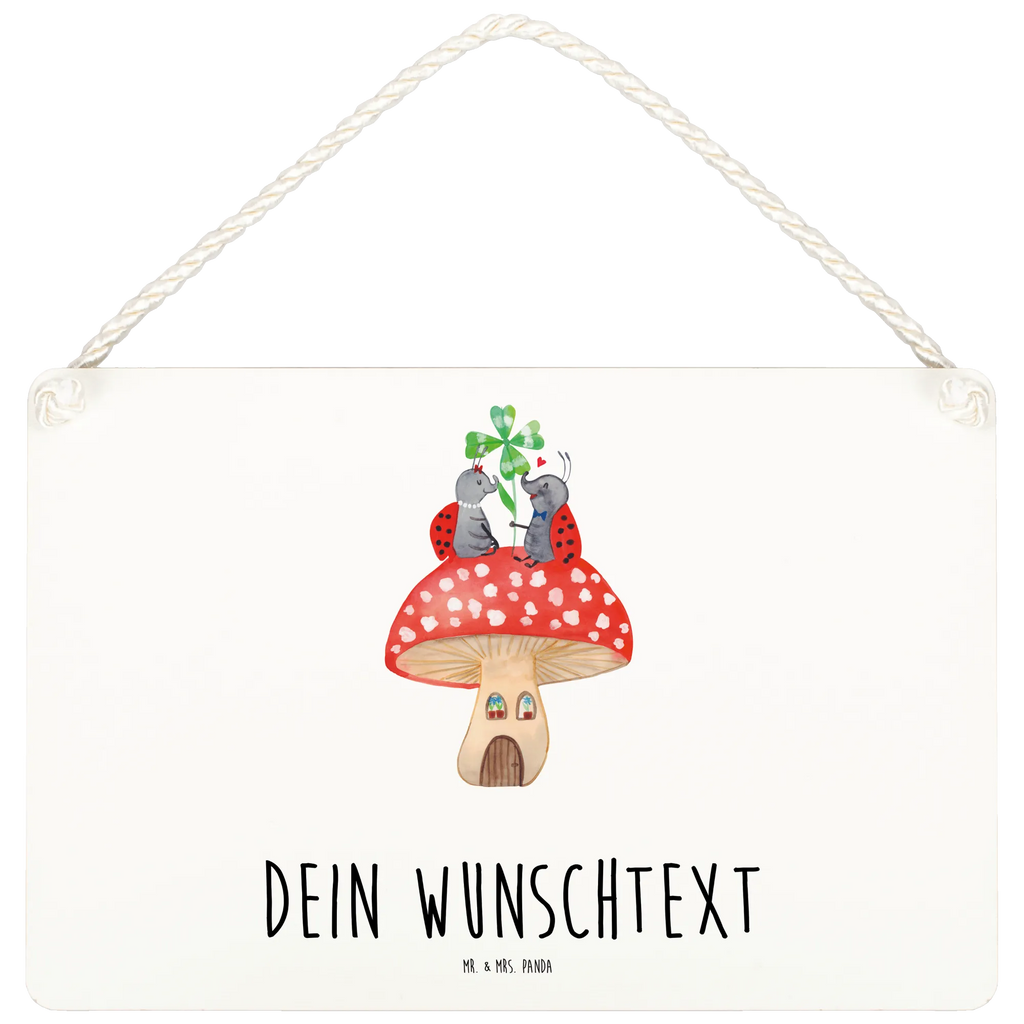 Personalisiertes Deko Schild Marienkäfer Paar Fliegenpilz Dekoschild, Deko Schild, Schild, Tür Schild, Türschild, Holzschild, Wandschild, Wanddeko, Tiermotive, Gute Laune, lustige Sprüche, Tiere, Haus, Wohnung, zuhause, Fliegenpilz, Marienkäfer, Fleigenpilzhaus