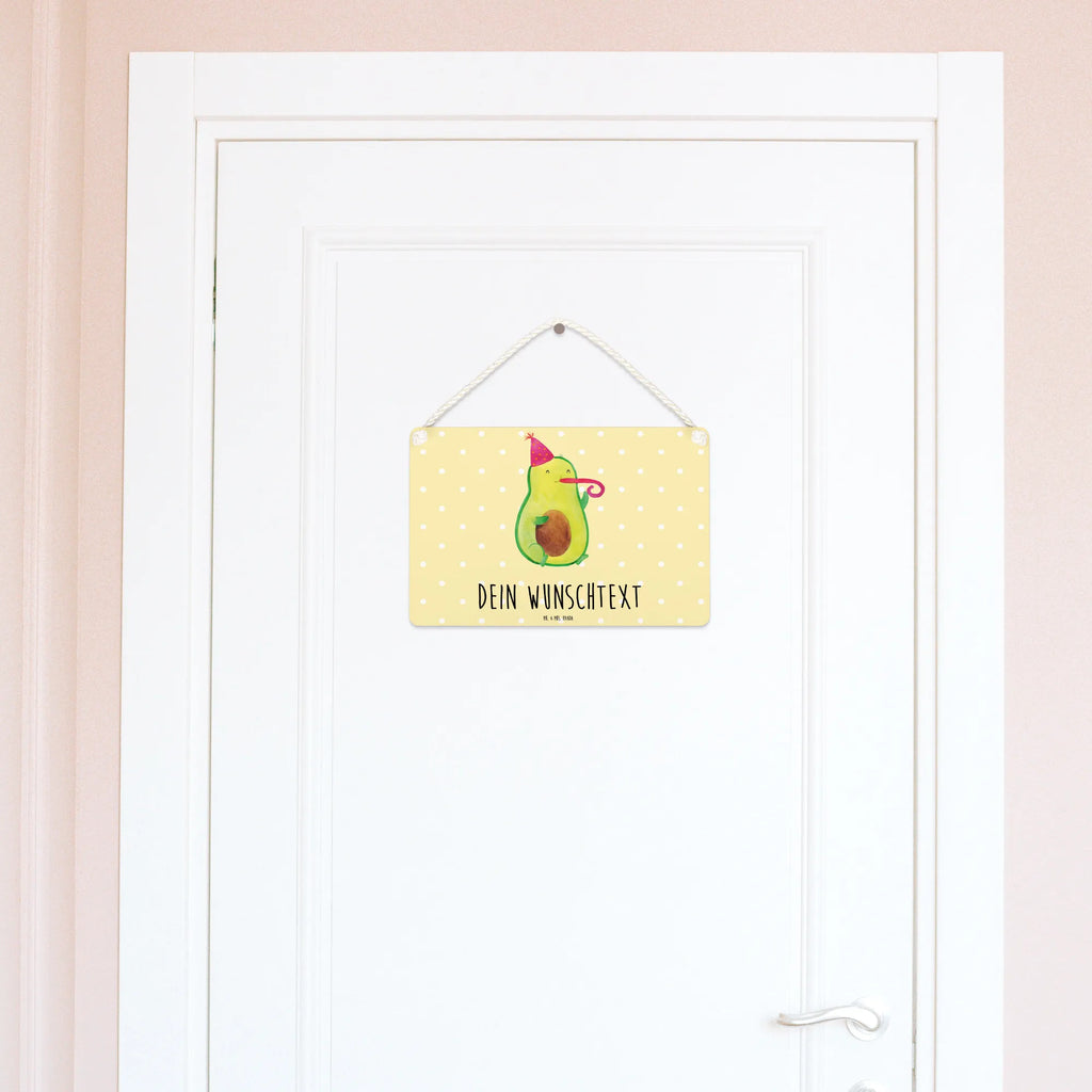 Personalisiertes Deko Schild Avocado Partyhupe Dekoschild, Deko Schild, Schild, Tür Schild, Türschild, Holzschild, Wandschild, Wanddeko, Avocado, Veggie, Vegan, Gesund, Party, Feierlichkeit, Feier, Fete, Geburtstag, Gute Laune, Tröte