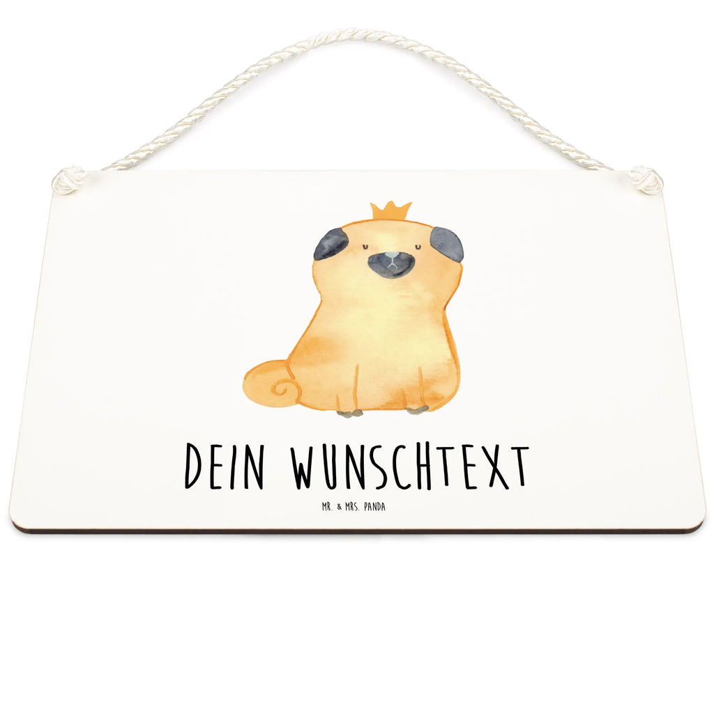 Personalisiertes Deko Schild Mops Krone Dekoschild, Deko Schild, Schild, Tür Schild, Türschild, Holzschild, Wandschild, Wanddeko, Hund, Hundemotiv, Haustier, Hunderasse, Tierliebhaber, Hundebesitzer, Sprüche, Mops, allergisch, kinderlos, Hausregel, Hundebesitzer. Spruch, lustig