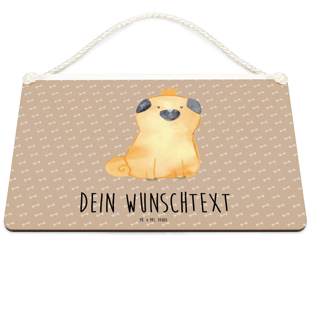 Personalisiertes Deko Schild Mops Krone Dekoschild, Deko Schild, Schild, Tür Schild, Türschild, Holzschild, Wandschild, Wanddeko, Hund, Hundemotiv, Haustier, Hunderasse, Tierliebhaber, Hundebesitzer, Sprüche, Mops, allergisch, kinderlos, Hausregel, Hundebesitzer. Spruch, lustig