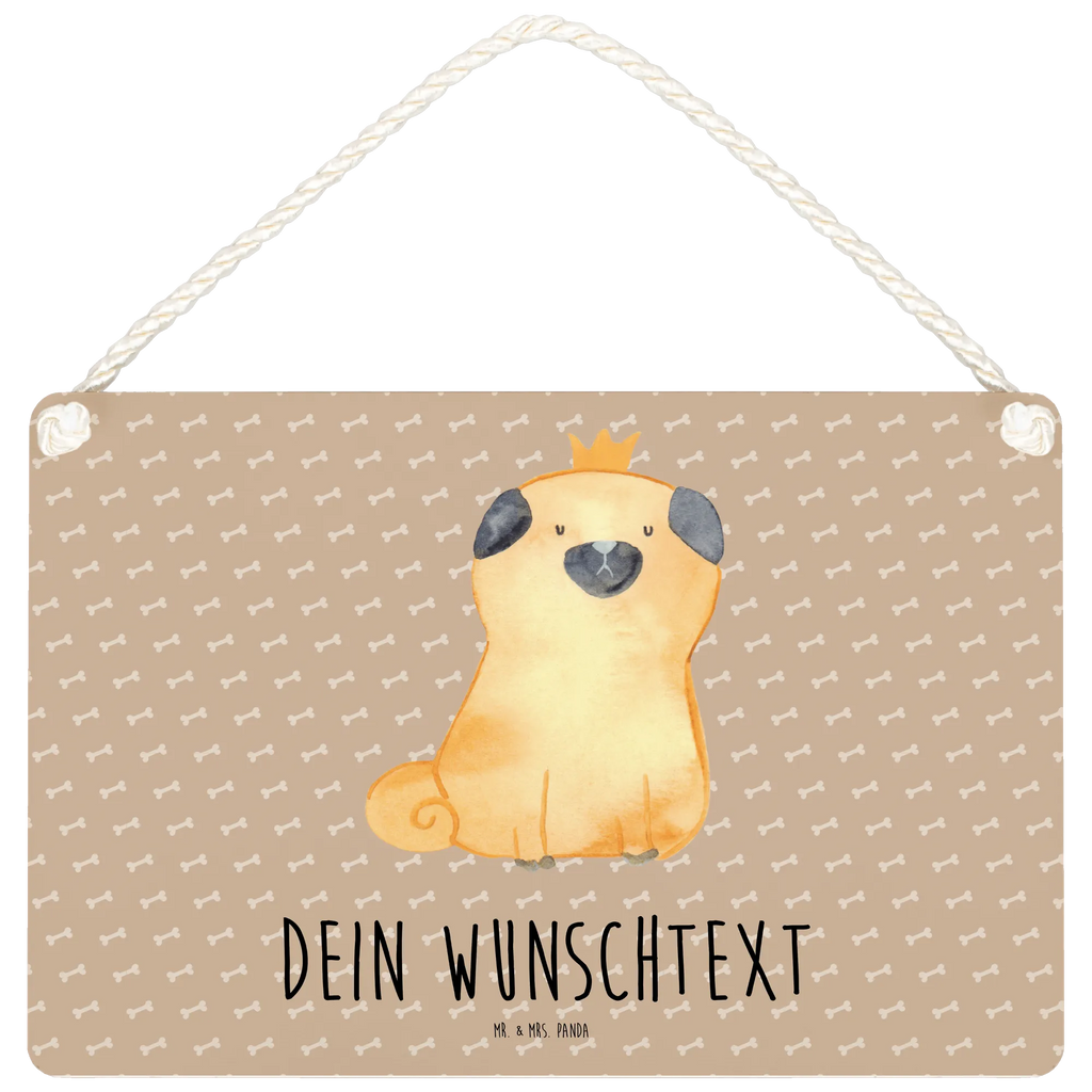 Personalisiertes Deko Schild Mops Krone Dekoschild, Deko Schild, Schild, Tür Schild, Türschild, Holzschild, Wandschild, Wanddeko, Hund, Hundemotiv, Haustier, Hunderasse, Tierliebhaber, Hundebesitzer, Sprüche, Mops, allergisch, kinderlos, Hausregel, Hundebesitzer. Spruch, lustig