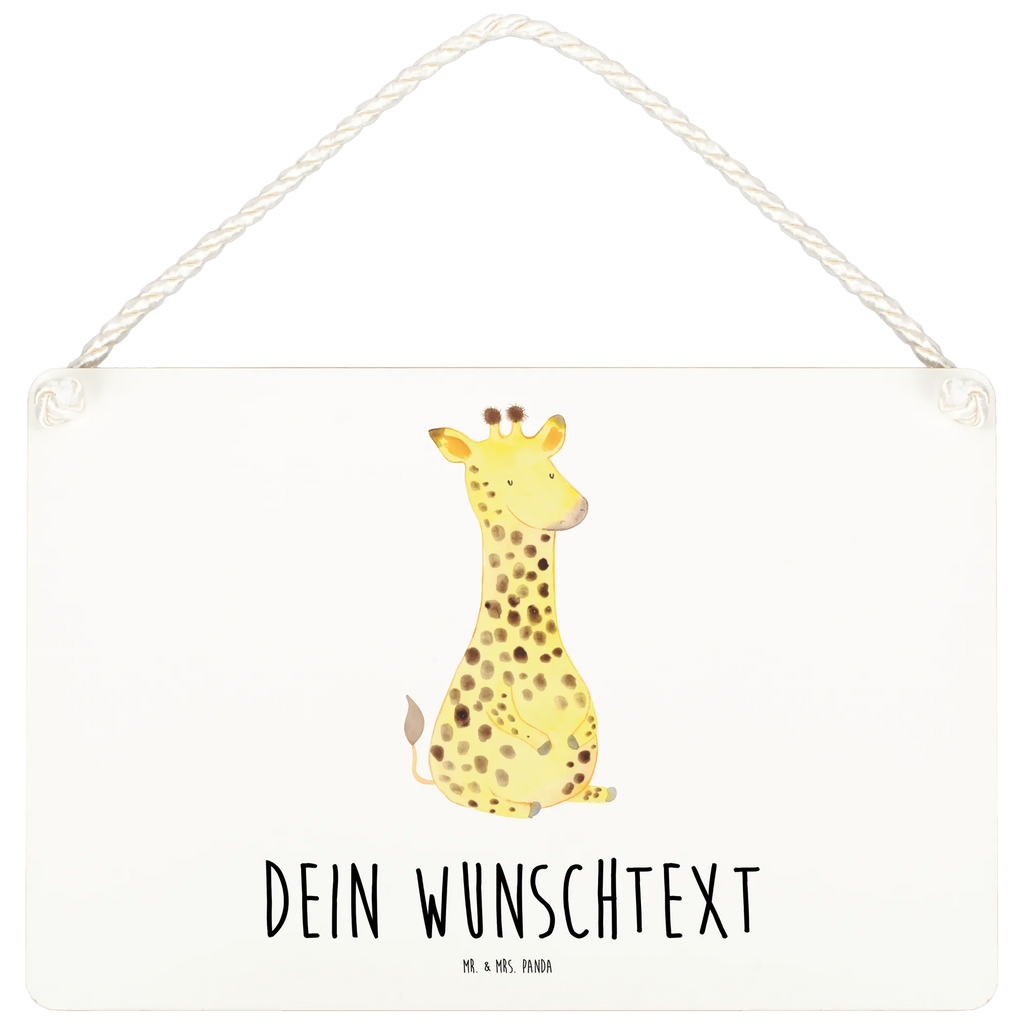 Personalisiertes Deko Schild Giraffe Zufrieden Dekoschild, Deko Schild, Schild, Tür Schild, Türschild, Holzschild, Wandschild, Wanddeko, Afrika, Wildtiere, Giraffe, Zufrieden, Glück, Abenteuer