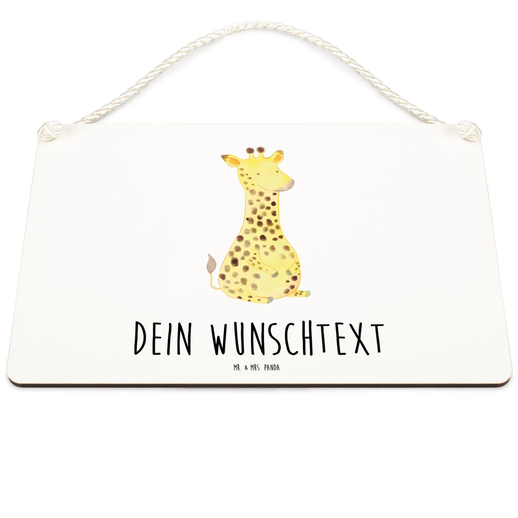 Personalisiertes Deko Schild Giraffe Zufrieden Dekoschild, Deko Schild, Schild, Tür Schild, Türschild, Holzschild, Wandschild, Wanddeko, Afrika, Wildtiere, Giraffe, Zufrieden, Glück, Abenteuer