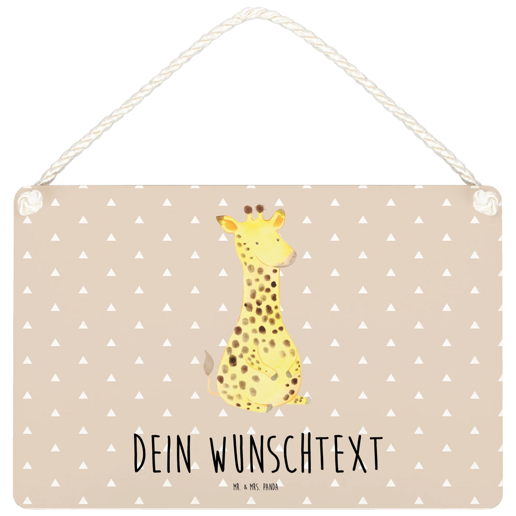 Personalisiertes Deko Schild Giraffe Zufrieden Dekoschild, Deko Schild, Schild, Tür Schild, Türschild, Holzschild, Wandschild, Wanddeko, Afrika, Wildtiere, Giraffe, Zufrieden, Glück, Abenteuer