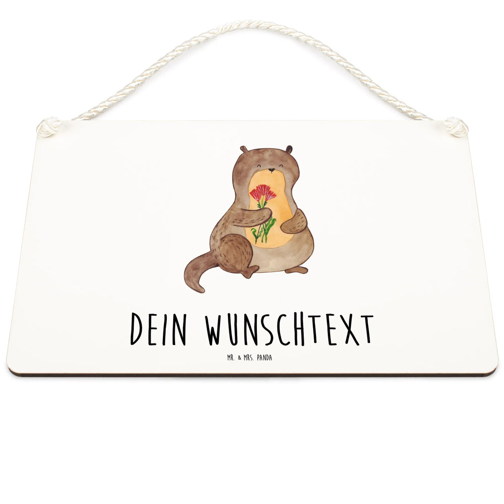 Personalisiertes Deko Schild Otter Blumenstrauß Dekoschild, Deko Schild, Schild, Tür Schild, Türschild, Holzschild, Wandschild, Wanddeko, Otter, Fischotter, Seeotter, Otter Seeotter See Otter