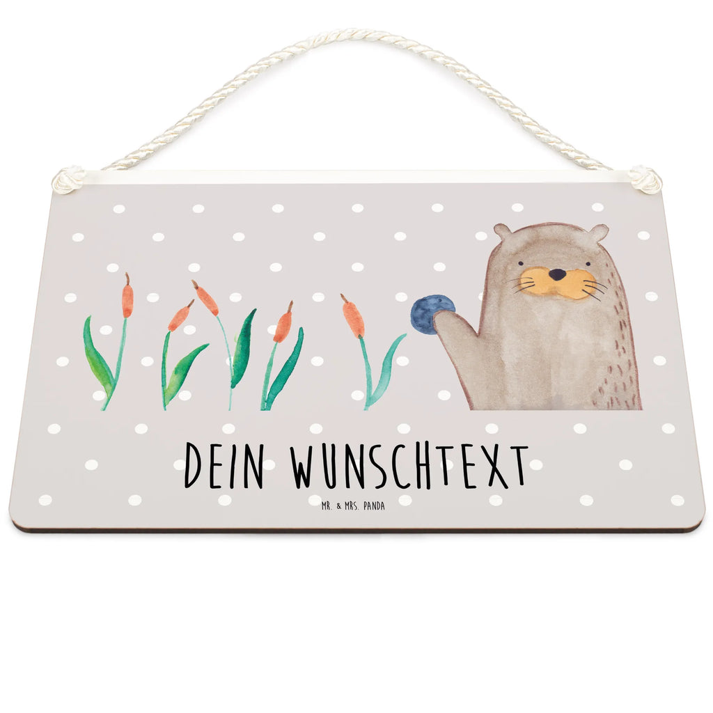 Personalisiertes Deko Schild Otter mit Stein Dekoschild, Deko Schild, Schild, Tür Schild, Türschild, Holzschild, Wandschild, Wanddeko, Otter, Fischotter, Seeotter, Otter Seeotter See Otter