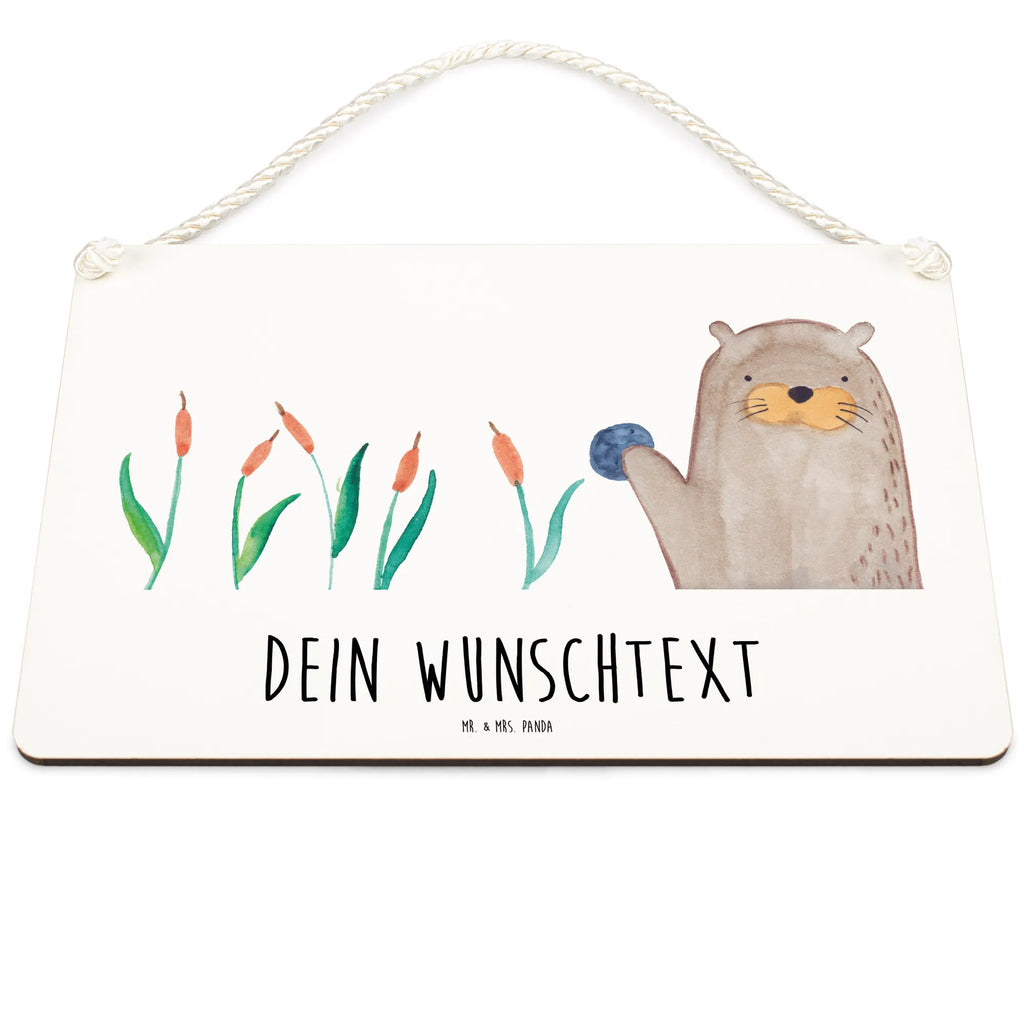 Personalisiertes Deko Schild Otter mit Stein Dekoschild, Deko Schild, Schild, Tür Schild, Türschild, Holzschild, Wandschild, Wanddeko, Otter, Fischotter, Seeotter, Otter Seeotter See Otter