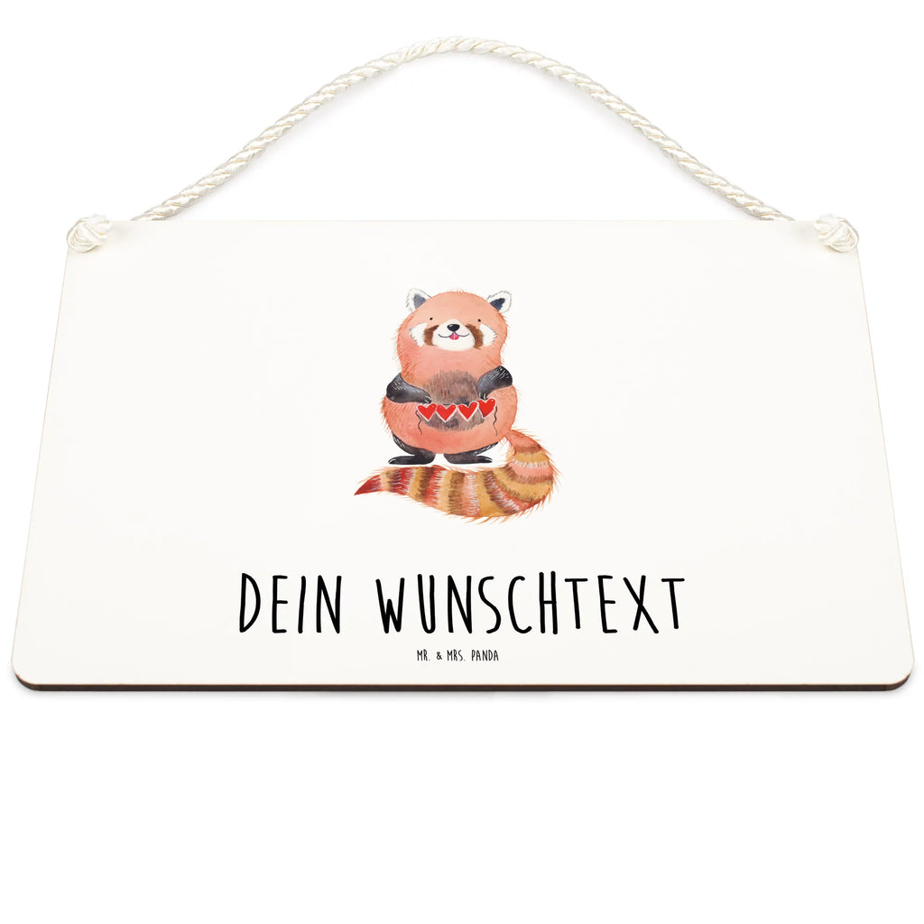 Personalisiertes Deko Schild Roter Panda Dekoschild, Deko Schild, Schild, Tür Schild, Türschild, Holzschild, Wandschild, Wanddeko, Tiermotive, Gute Laune, lustige Sprüche, Tiere, Panda, Liebe, Rot, Herz, Liebling, Lieblingsmensch