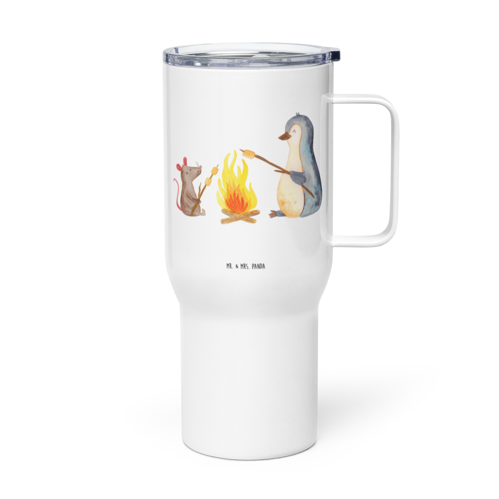 XXL Thermobecher Pinguin Lagerfeuer Thermobecher, XL Thermobecher, Reisebecher, XL Reisetasse, Großer Thermobecher, Autobecher, Jumbo Becher, Pinguin, Maus, Pinguine, Lagerfeuer, Leben, Arbeit, Job, Motivation, Büro, Büroalltag, Lebensspruch, Lebensmotivation, Neustart, Liebe, grillen, Feuer, Marshmallows