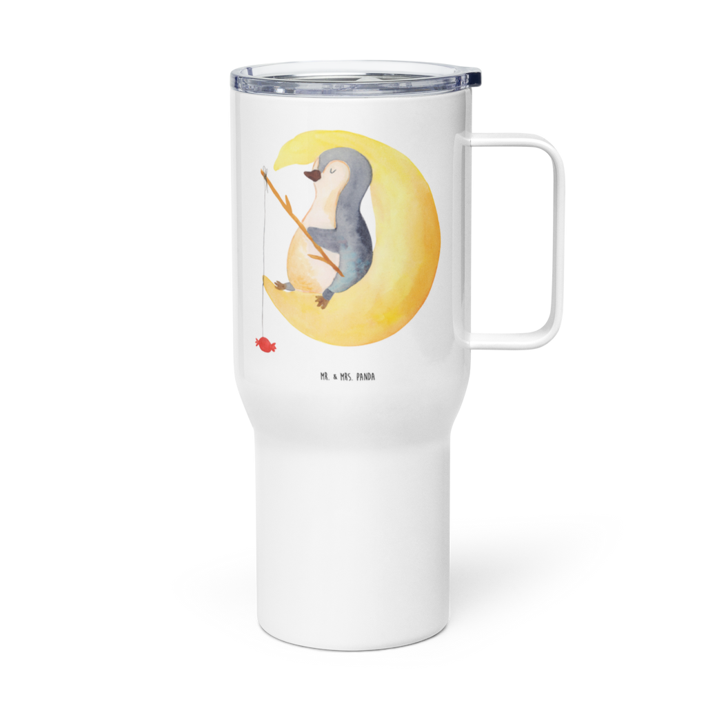 XXL Thermobecher Pinguin Mond Thermobecher, XL Thermobecher, Reisebecher, XL Reisetasse, Großer Thermobecher, Autobecher, Jumbo Becher, Pinguin, Pinguine, Spruch, schlafen, Nachtruhe, Einschlafen, Schlafzimmer, Schlafstörungen, Gästezimmer