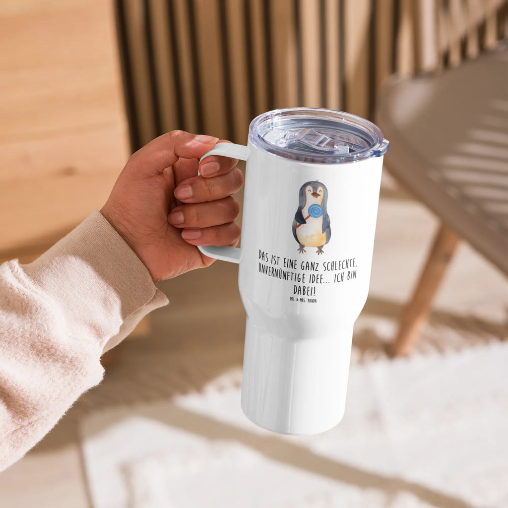 XXL Thermobecher Pinguin Lolli Thermobecher, XL Thermobecher, Reisebecher, XL Reisetasse, Großer Thermobecher, Autobecher, Jumbo Becher, Pinguin, Pinguine, Lolli, Süßigkeiten, Blödsinn, Spruch, Rebell, Gauner, Ganove, Rabauke