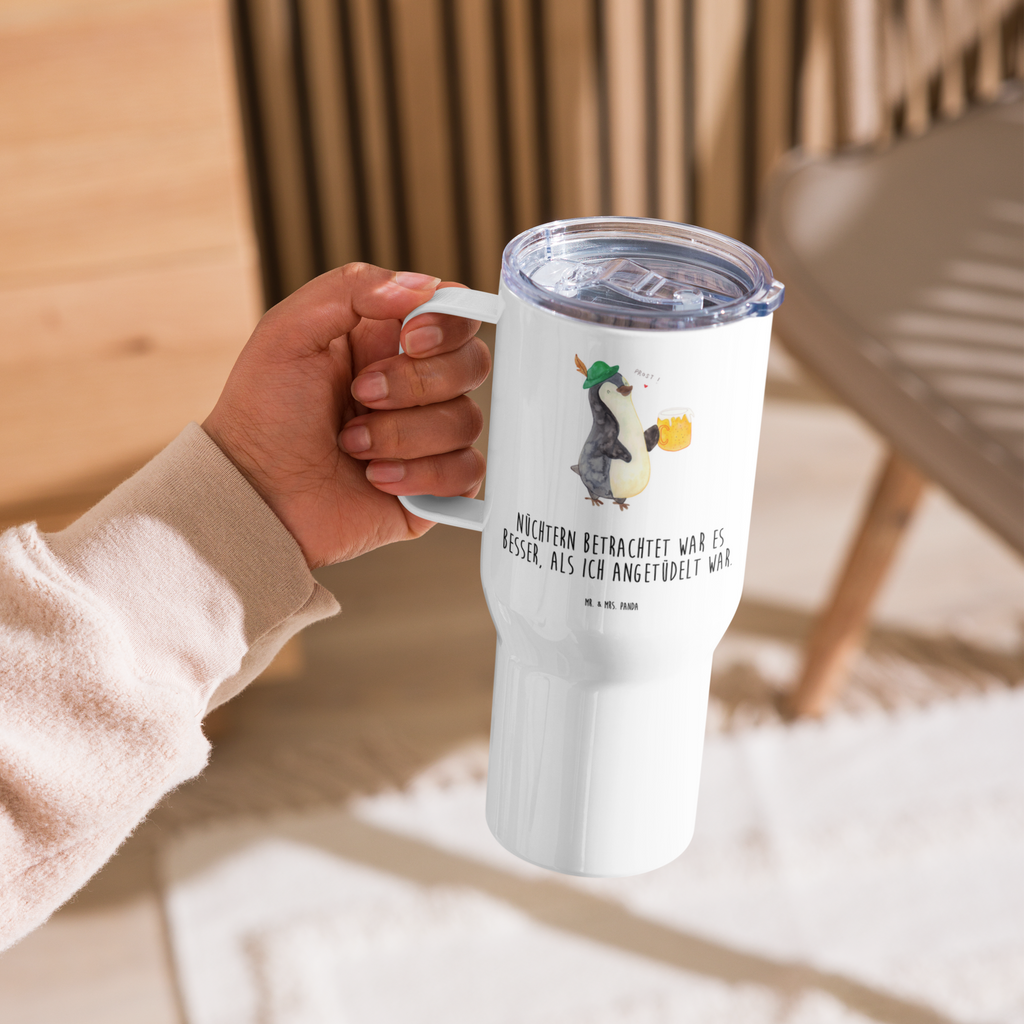 XXL Thermobecher Pinguin Bier Thermobecher, XL Thermobecher, Reisebecher, XL Reisetasse, Großer Thermobecher, Autobecher, Jumbo Becher, Pinguin, Pinguine, Bier, Oktoberfest