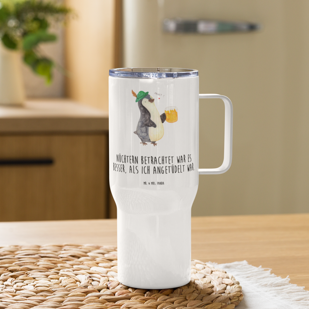 XXL Thermobecher Pinguin Bier Thermobecher, XL Thermobecher, Reisebecher, XL Reisetasse, Großer Thermobecher, Autobecher, Jumbo Becher, Pinguin, Pinguine, Bier, Oktoberfest