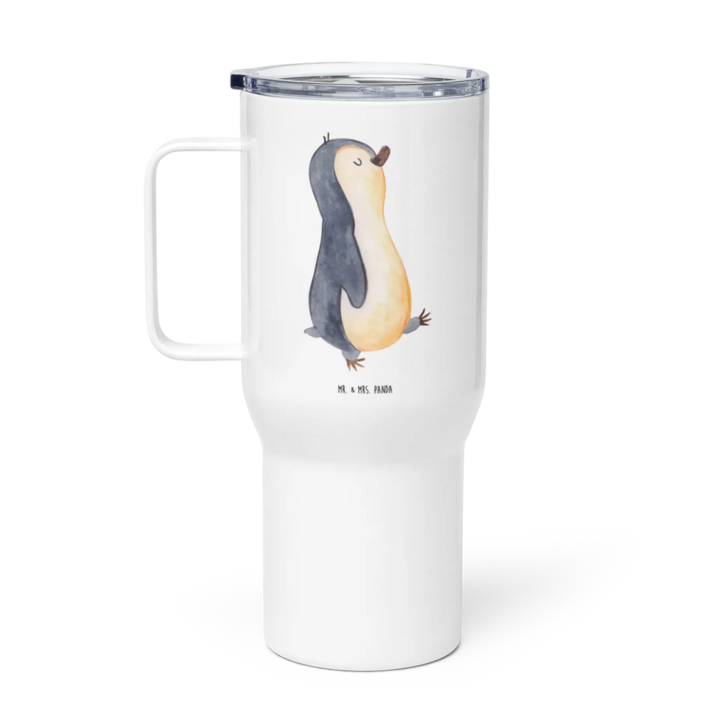 XXL Thermobecher Pinguin marschieren Thermobecher, XL Thermobecher, Reisebecher, XL Reisetasse, Großer Thermobecher, Autobecher, Jumbo Becher, Pinguin, Pinguine, Frühaufsteher, Langschläfer, Bruder, Schwester, Familie