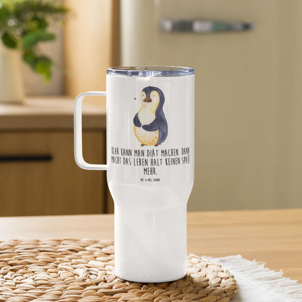 XXL Thermobecher Pinguin Diät Thermobecher, XL Thermobecher, Reisebecher, XL Reisetasse, Großer Thermobecher, Autobecher, Jumbo Becher, Pinguin, Pinguine, Diät, Abnehmen, Abspecken, Gewicht, Motivation, Selbstliebe, Körperliebe, Selbstrespekt