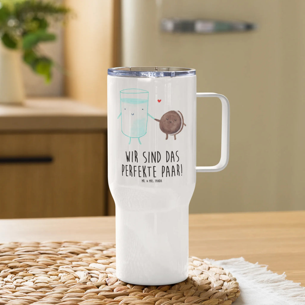 XXL Thermobecher Milch Keks Thermobecher, XL Thermobecher, Reisebecher, XL Reisetasse, Großer Thermobecher, Autobecher, Jumbo Becher, Tiermotive, Gute Laune, lustige Sprüche, Tiere, Milk, Cookie, Milch, Keks, Kekse, Kaffee, Einladung Frühstück, Motiv süß, romantisch, perfektes Paar