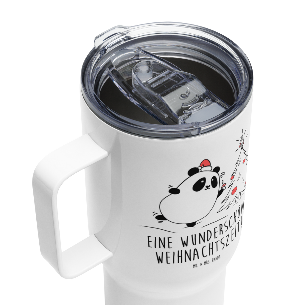 XXL Thermobecher Panda Weihnachtszeit Thermobecher, XL Thermobecher, Reisebecher, XL Reisetasse, Großer Thermobecher, Autobecher, Jumbo Becher