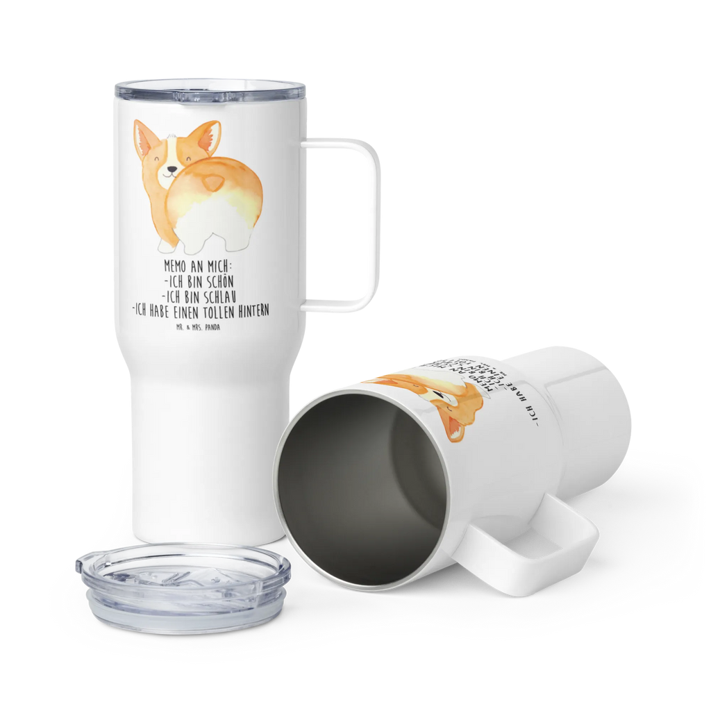 XXL Thermobecher Corgi Po Thermobecher, XL Thermobecher, Reisebecher, XL Reisetasse, Großer Thermobecher, Autobecher, Jumbo Becher, Hund, Hundemotiv, Haustier, Hunderasse, Tierliebhaber, Hundebesitzer, Sprüche, Corgie, Hundeliebe, Motivation, Selbstliebe, Spruch