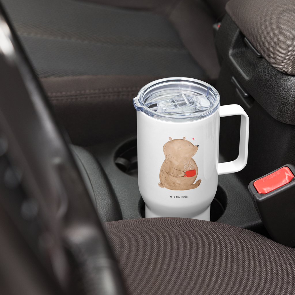 XXL Thermobecher Bär Kaffee Thermobecher, XL Thermobecher, Reisebecher, XL Reisetasse, Großer Thermobecher, Autobecher, Jumbo Becher, Bär, Teddy, Teddybär, Kaffee, Coffee, Bären, guten Morgen, Morgenroutine, Welt erobern, Welt retten, Motivation