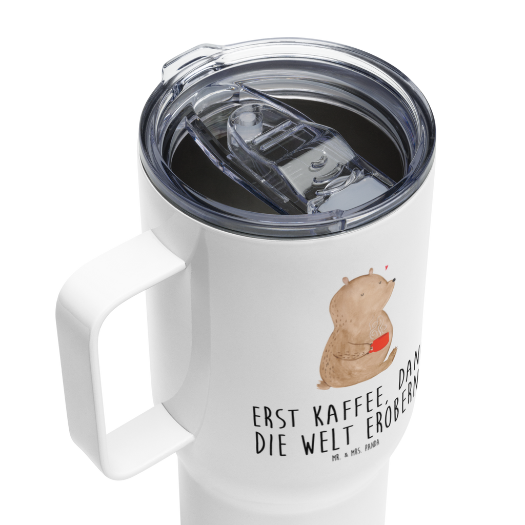 XXL Thermobecher Bär Kaffee Thermobecher, XL Thermobecher, Reisebecher, XL Reisetasse, Großer Thermobecher, Autobecher, Jumbo Becher, Bär, Teddy, Teddybär, Kaffee, Coffee, Bären, guten Morgen, Morgenroutine, Welt erobern, Welt retten, Motivation