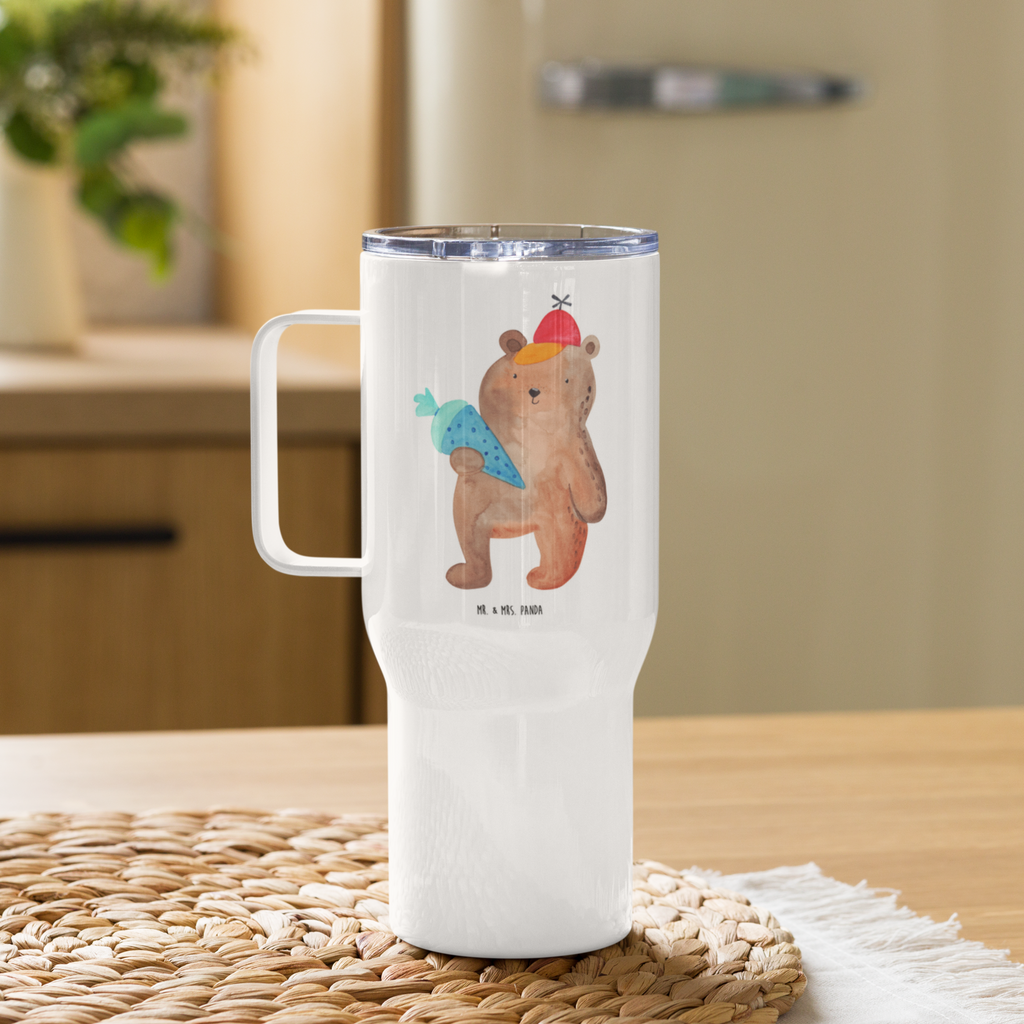 XXL Thermobecher Bär Schultüte Thermobecher, XL Thermobecher, Reisebecher, XL Reisetasse, Großer Thermobecher, Autobecher, Jumbo Becher, Bär, Teddy, Teddybär, Bär Motiv, Schultüte, Erster Schultag Geschenk, Einschulung Geschenk, Schule Geschenk, Grundschule, Schulanfang, Schulbeginn