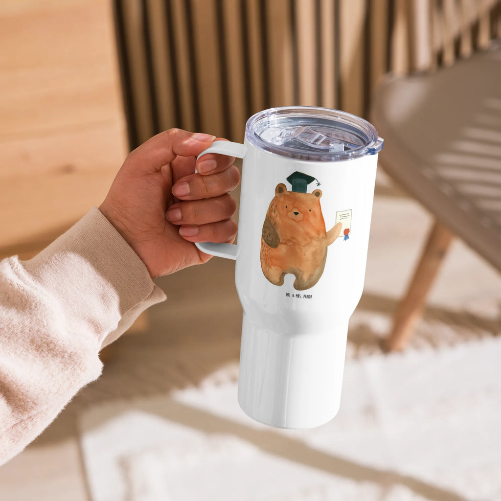 XXL Thermobecher Bär Prüfung Thermobecher, XL Thermobecher, Reisebecher, XL Reisetasse, Großer Thermobecher, Autobecher, Jumbo Becher, Bär, Teddy, Teddybär, Abitur, Prüfungen, Prüfung bestanden, Abschluss, Zeugnis, Abschlusszeugnis