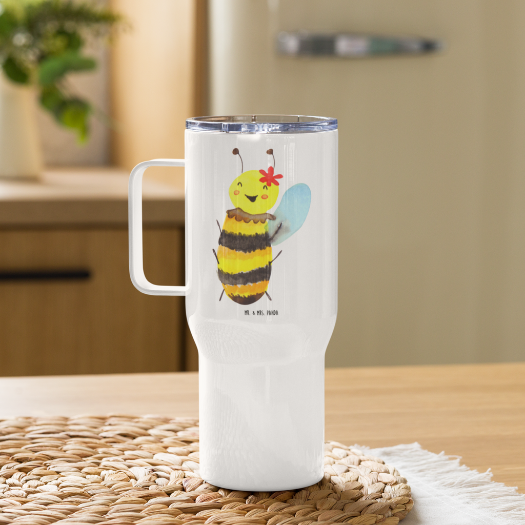 XXL Thermobecher Biene Happy Thermobecher, XL Thermobecher, Reisebecher, XL Reisetasse, Großer Thermobecher, Autobecher, Jumbo Becher, Biene, Wespe, Hummel