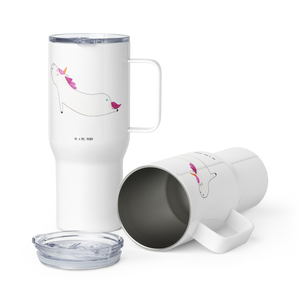 XXL Thermobecher Einhorn Yoga Thermobecher, XL Thermobecher, Reisebecher, XL Reisetasse, Großer Thermobecher, Autobecher, Jumbo Becher, Einhorn, Einhörner, Einhorn Deko, Pegasus, Unicorn, Yoga, Namaste, Achtsamkeit, Entspannung, Joga, Yogamatte, Sport, lustig, witzig, süß