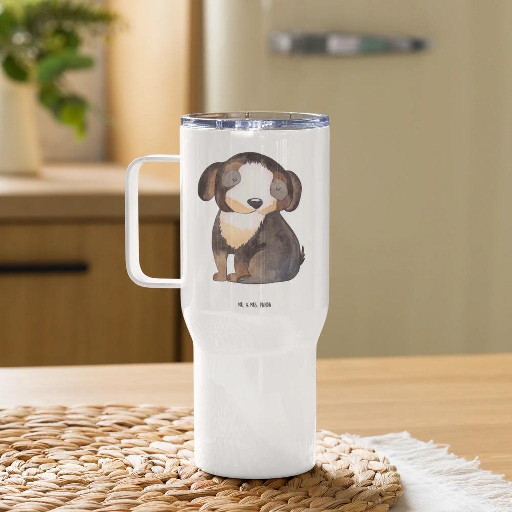 XXL Thermobecher Hund Entspannen Thermobecher, XL Thermobecher, Reisebecher, XL Reisetasse, Großer Thermobecher, Autobecher, Jumbo Becher, Hund, Hundemotiv, Haustier, Hunderasse, Tierliebhaber, Hundebesitzer, Sprüche, schwarzer Hund, Hundeliebe, Liebe, Hundeglück