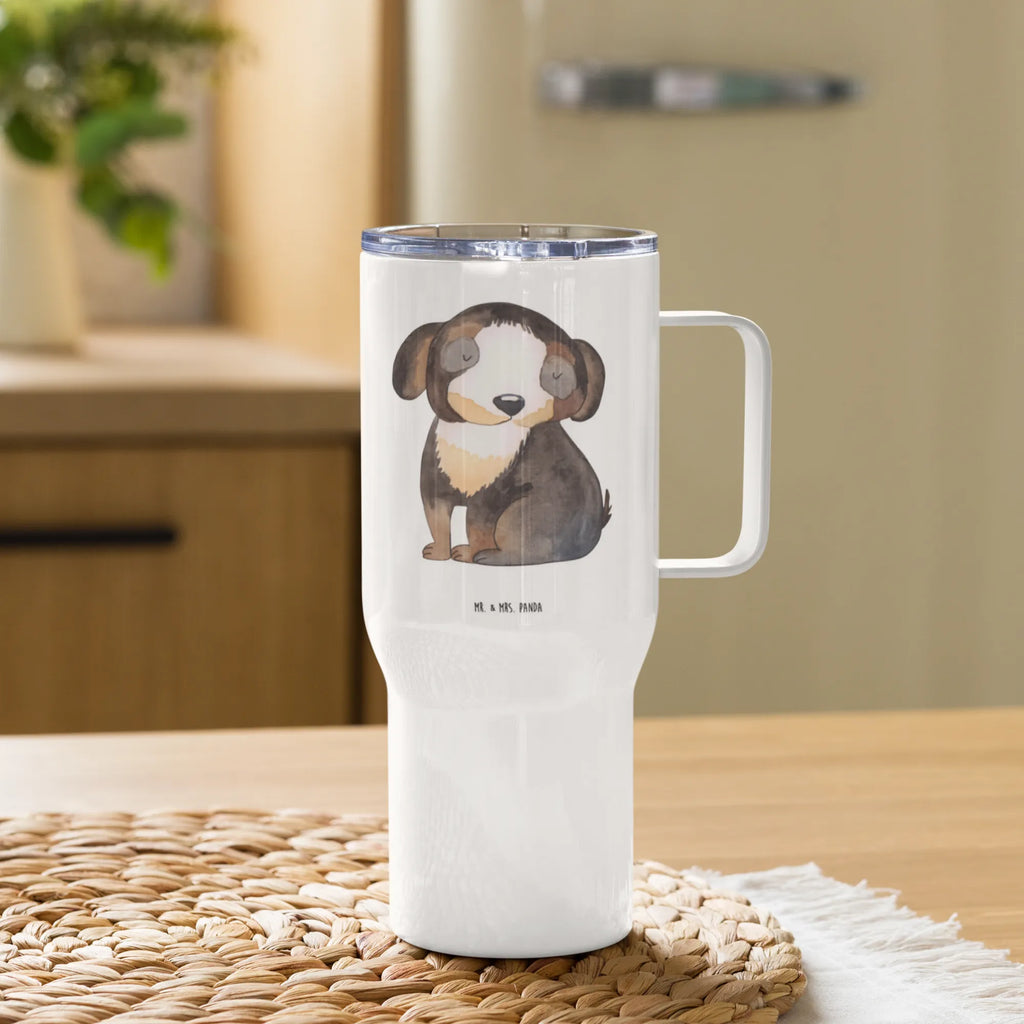 XXL Thermobecher Hund Entspannen Thermobecher, XL Thermobecher, Reisebecher, XL Reisetasse, Großer Thermobecher, Autobecher, Jumbo Becher, Hund, Hundemotiv, Haustier, Hunderasse, Tierliebhaber, Hundebesitzer, Sprüche, schwarzer Hund, Hundeliebe, Liebe, Hundeglück