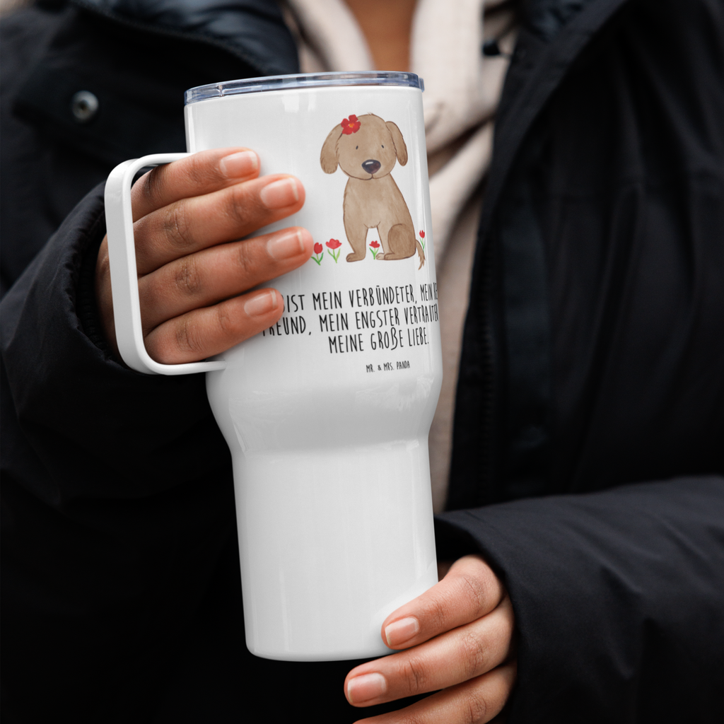 XXL Thermobecher Hund Dame Thermobecher, XL Thermobecher, Reisebecher, XL Reisetasse, Großer Thermobecher, Autobecher, Jumbo Becher, Hund, Hundemotiv, Haustier, Hunderasse, Tierliebhaber, Hundebesitzer, Sprüche, Hunde, Hundeliebe, Hundeglück, Liebe, Frauchen