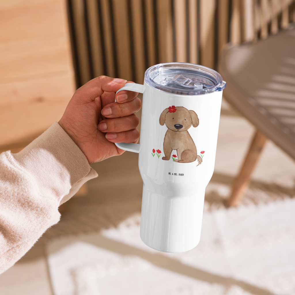 XXL Thermobecher Hund Dame Thermobecher, XL Thermobecher, Reisebecher, XL Reisetasse, Großer Thermobecher, Autobecher, Jumbo Becher, Hund, Hundemotiv, Haustier, Hunderasse, Tierliebhaber, Hundebesitzer, Sprüche, Hunde, Hundeliebe, Hundeglück, Liebe, Frauchen