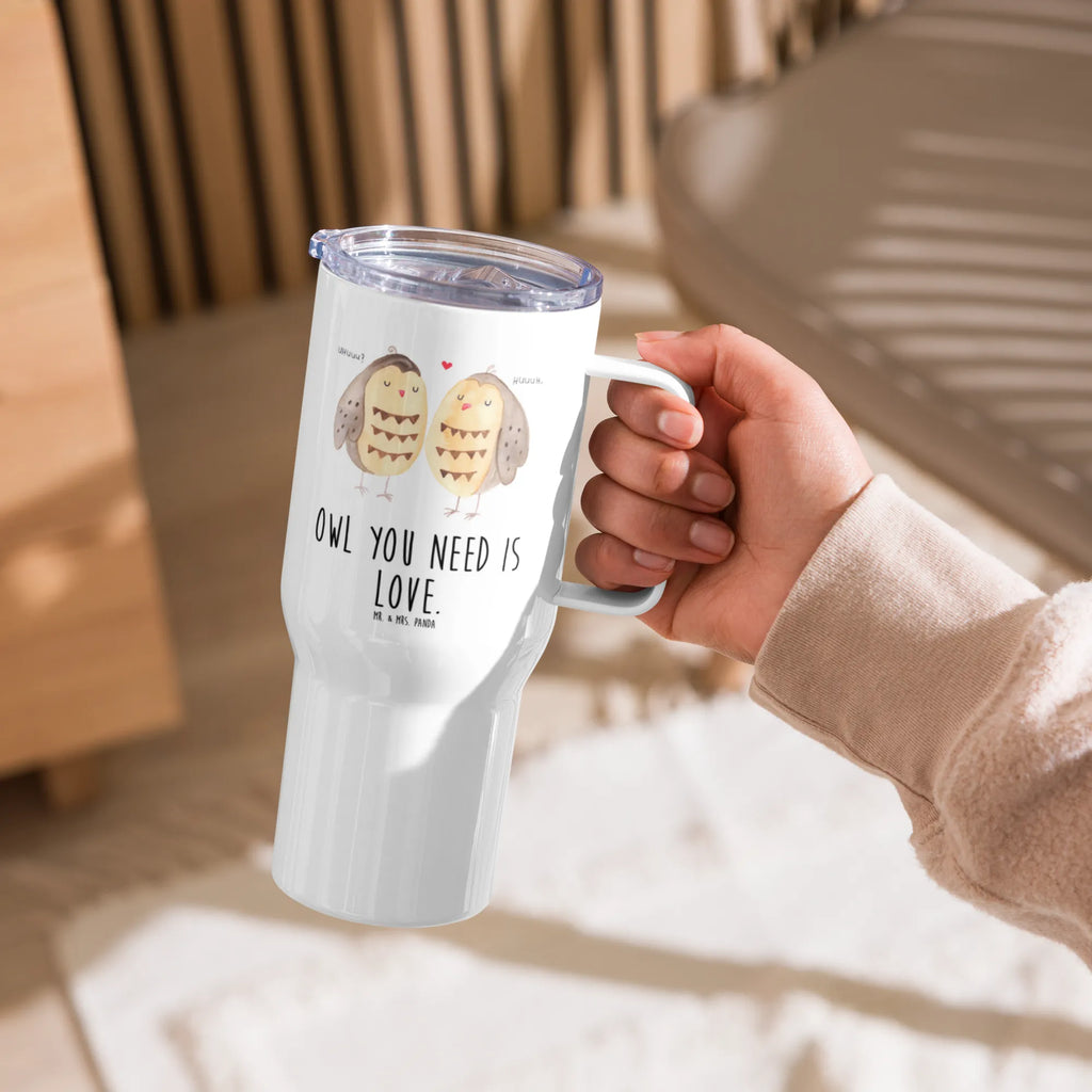 XXL Thermobecher Eulen Liebe Thermobecher, XL Thermobecher, Reisebecher, XL Reisetasse, Großer Thermobecher, Autobecher, Jumbo Becher, Eule, Eule Deko, Liebe, Hochzeit Spruch, Owl, All you need is love, Liebe Spruch, Freundin Geschenk, Freund, Wortspiel lustig