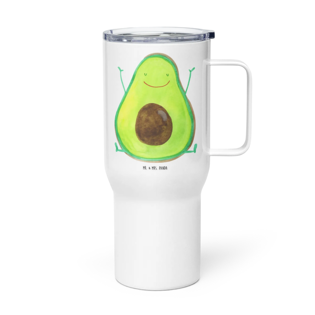 XXL Thermobecher Avocado Glücklich Thermobecher, XL Thermobecher, Reisebecher, XL Reisetasse, Großer Thermobecher, Autobecher, Jumbo Becher, Avocado, Veggie, Vegan, Gesund, Chaos