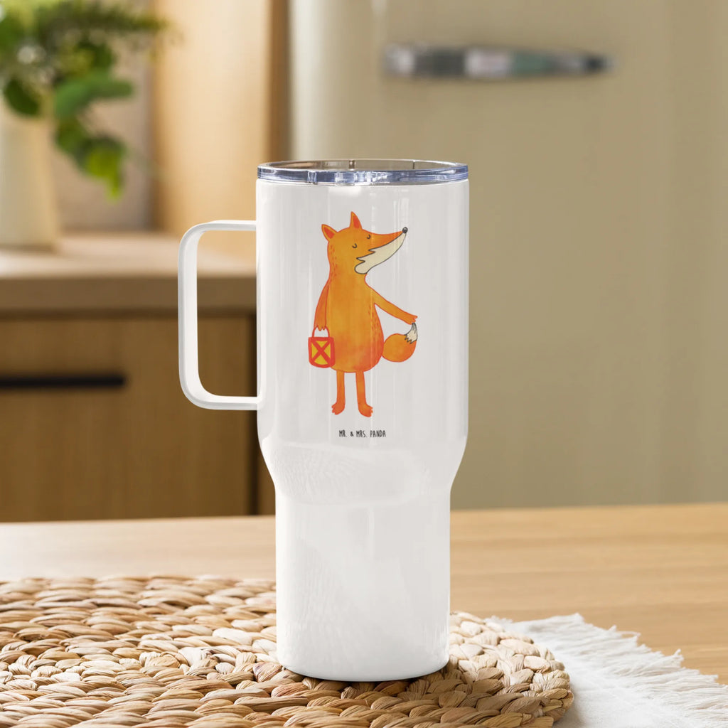 XXL Thermobecher Fuchs Laterne Thermobecher, XL Thermobecher, Reisebecher, XL Reisetasse, Großer Thermobecher, Autobecher, Jumbo Becher, Fuchs, Füchse, Spruch trösten, Liebeskummer Spruch, Laterne, Sankt Martin, Laternenumzug, Aufmuntern, Cäsar Otto Hugo Flaischlen