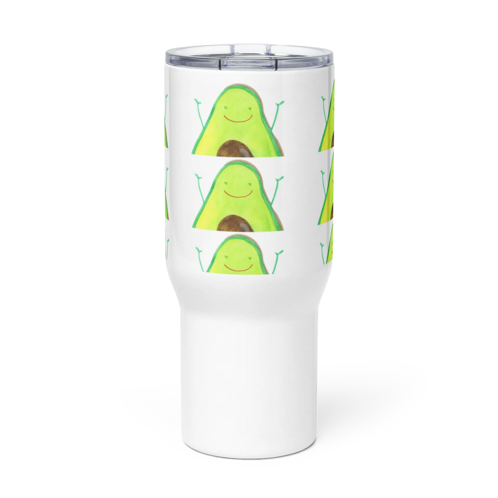 XXL Thermobecher Avocado Glücklich Thermobecher, XL Thermobecher, Reisebecher, XL Reisetasse, Großer Thermobecher, Autobecher, Jumbo Becher, Avocado, Veggie, Vegan, Gesund, Chaos