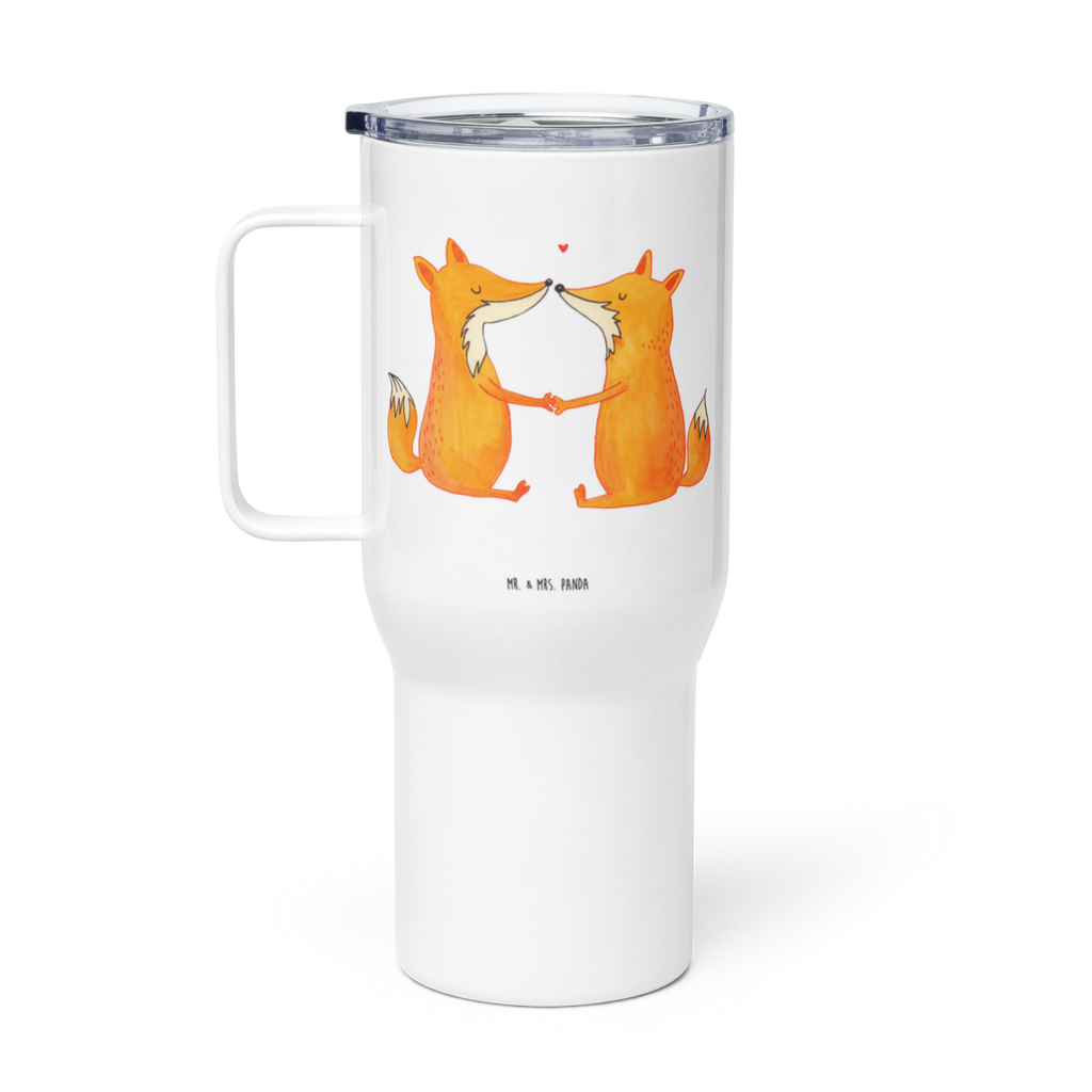 XXL Thermobecher Füchse Liebe Thermobecher, XL Thermobecher, Reisebecher, XL Reisetasse, Großer Thermobecher, Autobecher, Jumbo Becher, Fuchs, Füchse, Fox, Liebe, Liebespaar, Paar, Partner, Freundin, Freund, Ehe, Verlobte, Ehemann, Ehefrau, Liebesbeweis