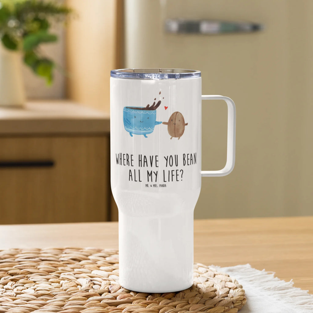 XXL Thermobecher Kaffee Bohne Thermobecher, XL Thermobecher, Reisebecher, XL Reisetasse, Großer Thermobecher, Autobecher, Jumbo Becher, Tiermotive, Gute Laune, lustige Sprüche, Tiere, Kaffee, Kaffeebohne, Genuss, Zufriedenheit, Glück