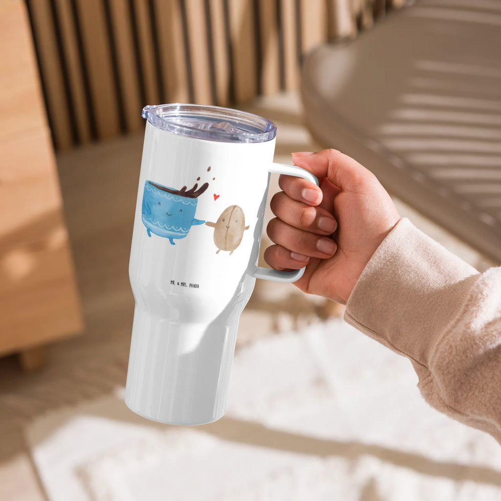 XXL Thermobecher Kaffee Bohne Thermobecher, XL Thermobecher, Reisebecher, XL Reisetasse, Großer Thermobecher, Autobecher, Jumbo Becher, Tiermotive, Gute Laune, lustige Sprüche, Tiere, Kaffee, Kaffeebohne, Genuss, Zufriedenheit, Glück