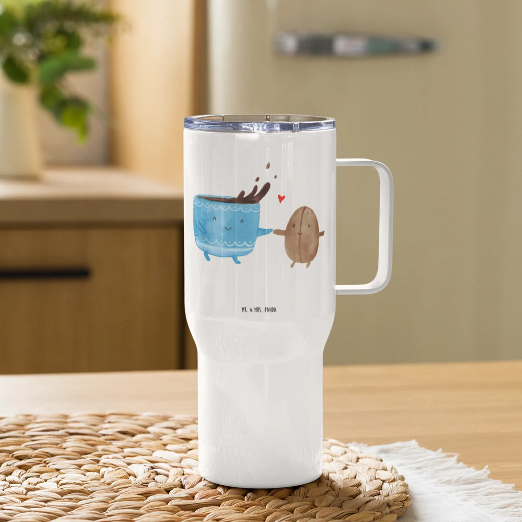 XXL Thermobecher Kaffee Bohne Thermobecher, XL Thermobecher, Reisebecher, XL Reisetasse, Großer Thermobecher, Autobecher, Jumbo Becher, Tiermotive, Gute Laune, lustige Sprüche, Tiere, Kaffee, Kaffeebohne, Genuss, Zufriedenheit, Glück