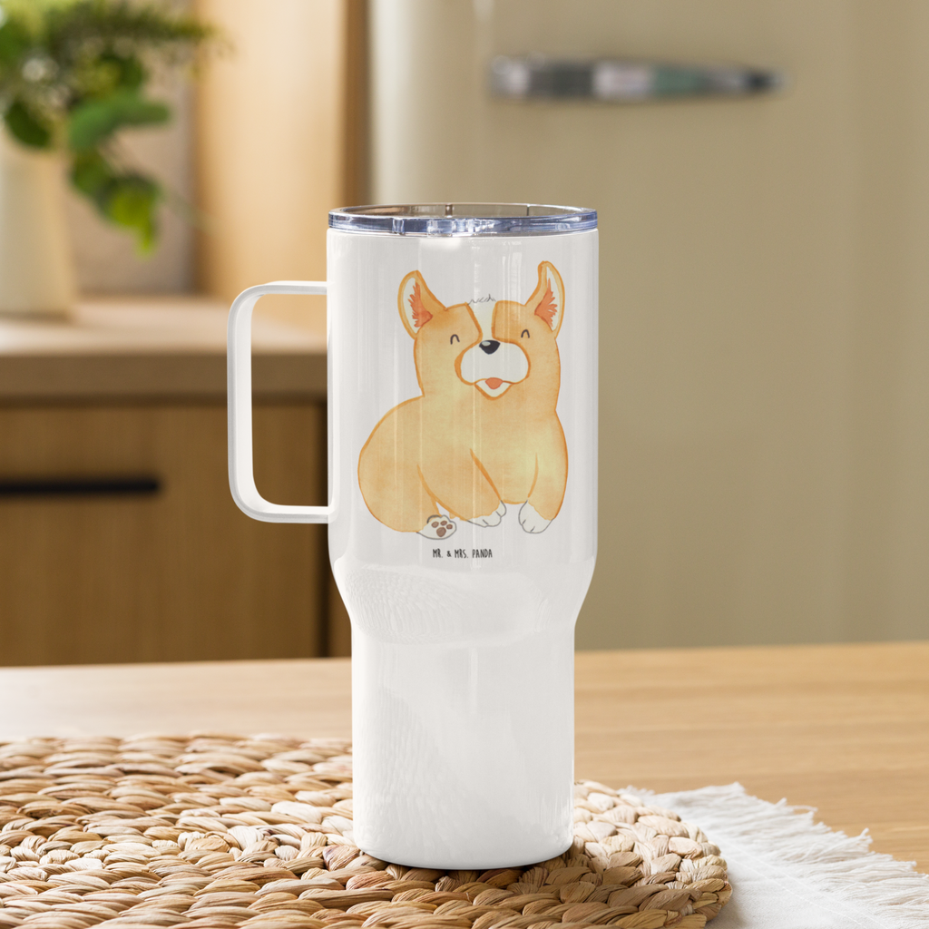 XXL Thermobecher Corgie Thermobecher, XL Thermobecher, Reisebecher, XL Reisetasse, Großer Thermobecher, Autobecher, Jumbo Becher, Hund, Hundemotiv, Haustier, Hunderasse, Tierliebhaber, Hundebesitzer, Sprüche, Corgie, Welsh Corgie Pembroke, britisch, Motivation, Spruch, Hundespruch, Lebensfreude