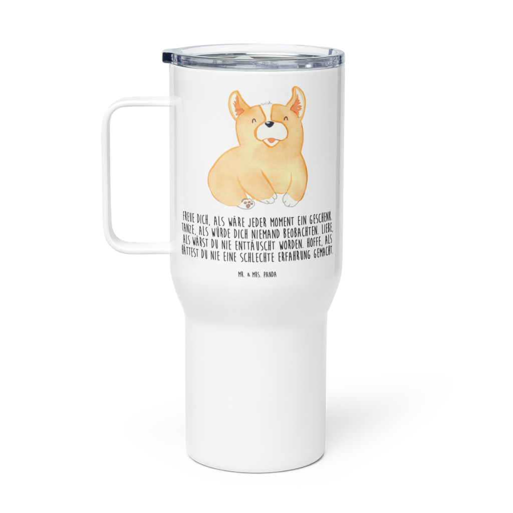 XXL Thermobecher Corgie Thermobecher, XL Thermobecher, Reisebecher, XL Reisetasse, Großer Thermobecher, Autobecher, Jumbo Becher, Hund, Hundemotiv, Haustier, Hunderasse, Tierliebhaber, Hundebesitzer, Sprüche, Corgie, Welsh Corgie Pembroke, britisch, Motivation, Spruch, Hundespruch, Lebensfreude