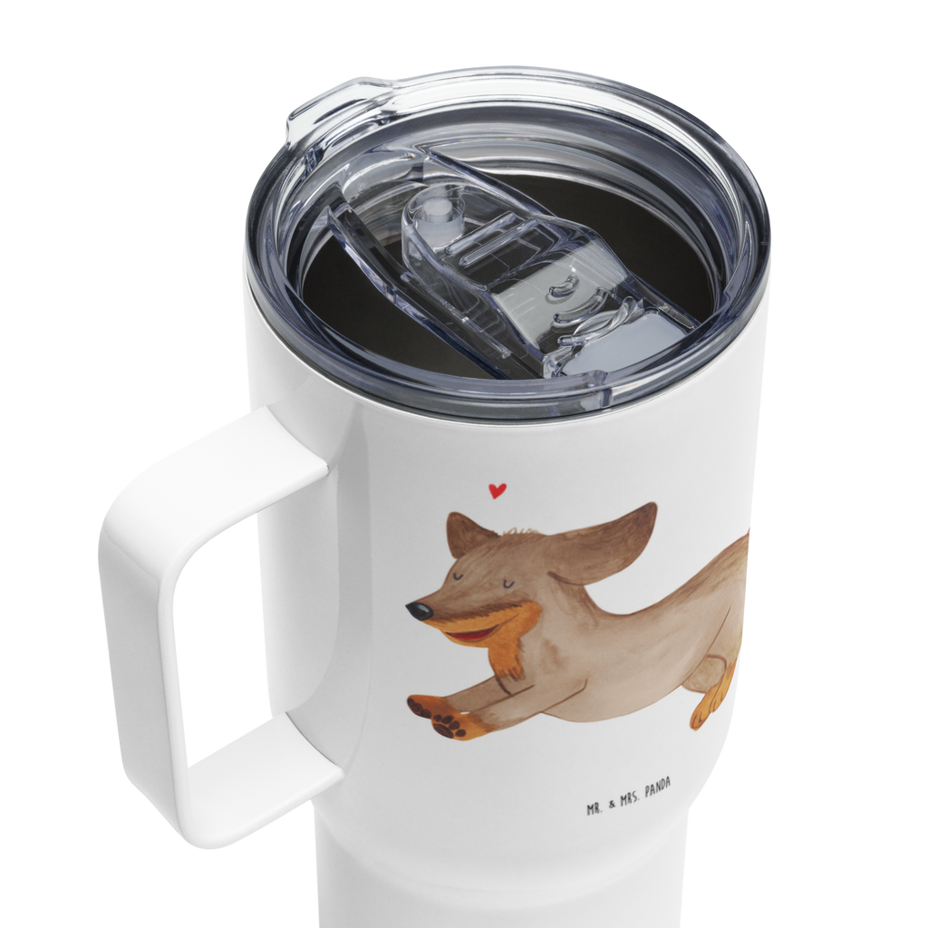 XXL Thermobecher Hund Dackel Thermobecher, XL Thermobecher, Reisebecher, XL Reisetasse, Großer Thermobecher, Autobecher, Jumbo Becher, Hund, Hundemotiv, Haustier, Hunderasse, Tierliebhaber, Hundebesitzer, Sprüche, Hunde, Dackel, Dachshund, happy dog