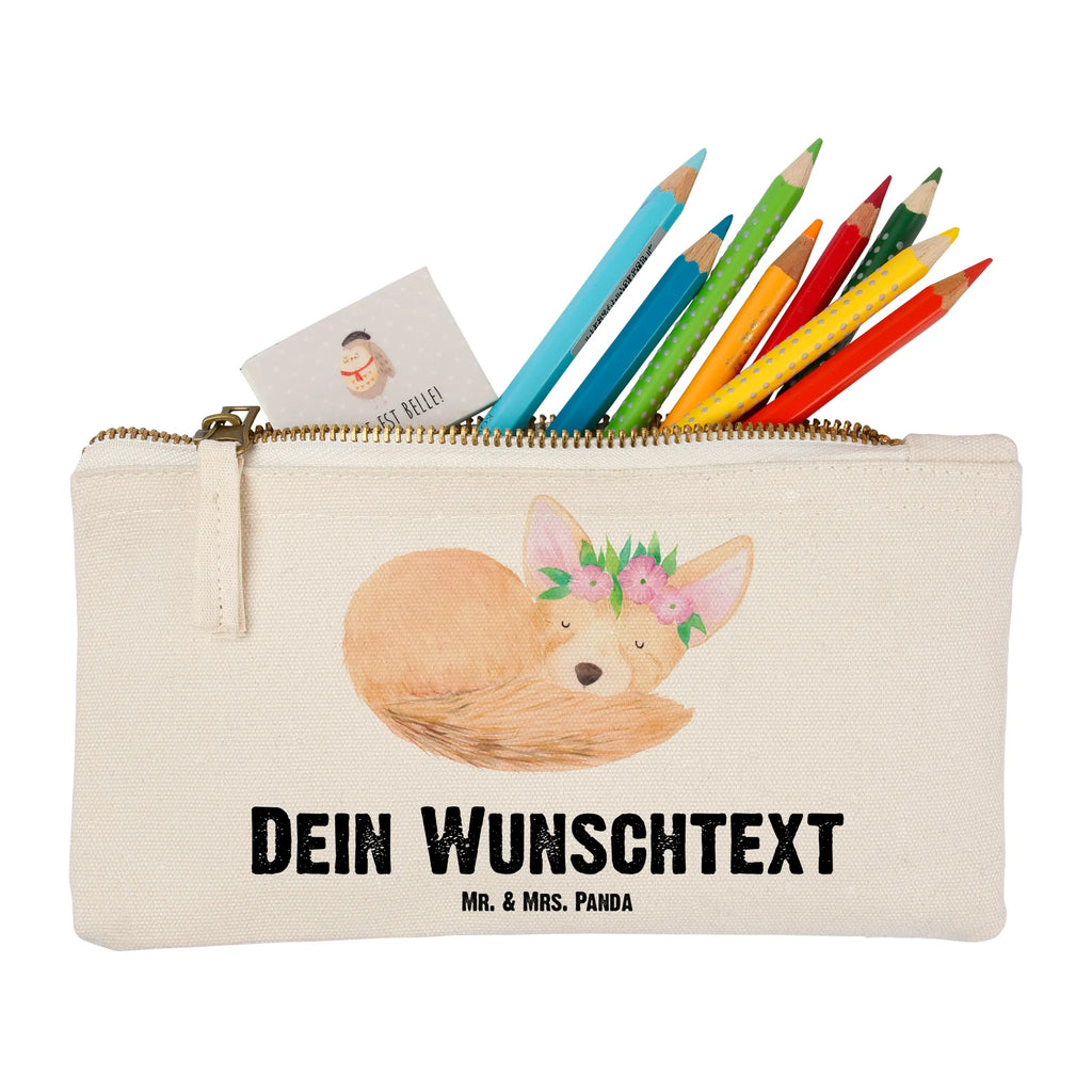 Personalisierte Schminktasche Wüstenfuchs Blumenkranz Personalisierte Schminktasche, Personalisierte Kosmetiktasche, Personalisierter Kosmetikbeutel, Personalisiertes Stiftemäppchen, Personalisiertes Etui, Personalisierte Federmappe, Personalisierte Makeup Bag, Personalisiertes Schminketui, Personalisiertes Kosmetiketui, Personalisiertes Schlamperetui, Schminktasche mit Namen, Kosmetiktasche mit Namen, Kosmetikbeutel mit Namen, Stiftemäppchen mit Namen, Etui mit Namen, Federmappe mit Namen, Makeup Bg mit Namen, Schminketui mit Namen, Kosmetiketui mit Namen, Schlamperetui mit Namen, Schminktasche personalisieren, Schminktasche bedrucken, Schminktasche selbst gestalten, Afrika, Wildtiere, Wüste, Wüstenfuchs, Blumen, Blumenkranz, Glücklich